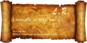 Lestyán Róza névjegykártya
